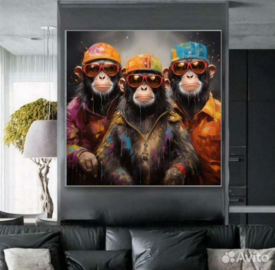 Яркая стильная картина маслом