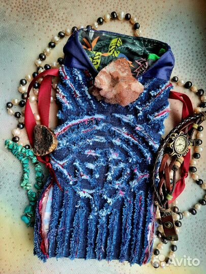 Джинсовый мешочек для карт Таро