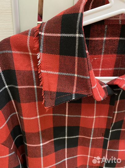 Рубашка в клетку утепленная женская