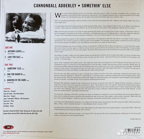 Виниловая пластинка Cannonball Adderley - Somethin