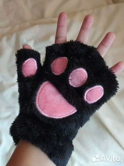 Теплые перчатки без пальцев