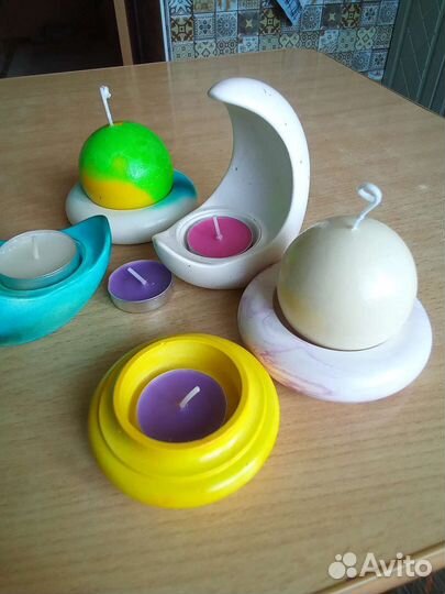 Гипсовые подсвечники для свечей