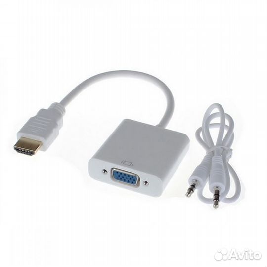 Переходник hdmi - VGA + AUX 0,1М белый, новый