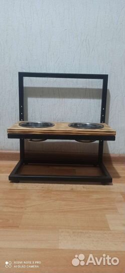 Подставка для кормления собак в стиле лофт (loft)