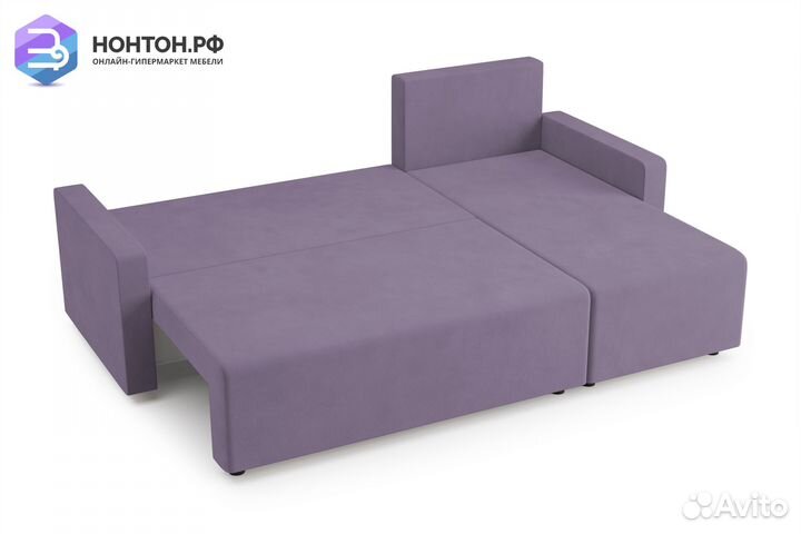 Диван угловой еврокнижка Мидгард сиреневый
