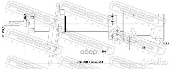 Амортизатор газовый зад прав 01110003RR Febest