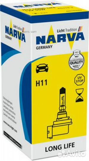 Narva 480783000 Лампа 12V головного света H11 Long