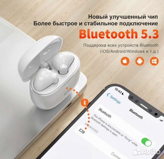Новые беспроводные наушники Qere E28 Bluetooth 5.3