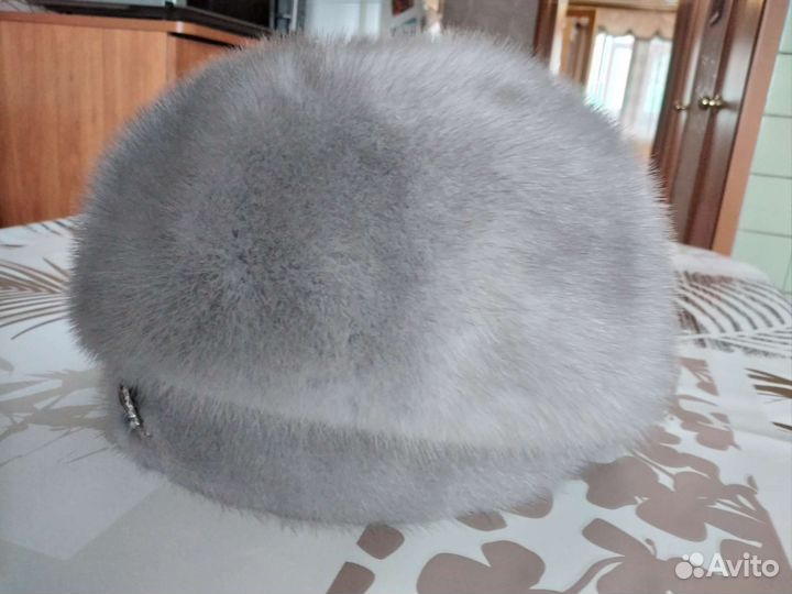 Берет женский (голубая норка)