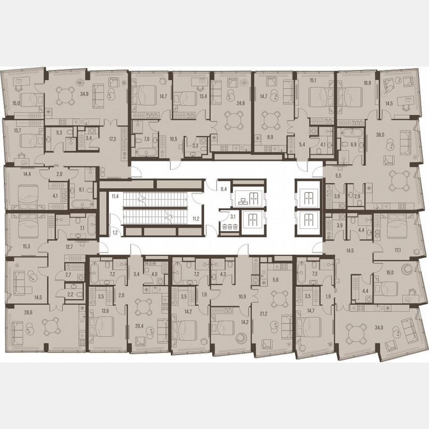 4-к. квартира, 121,7 м², 13/32 эт.