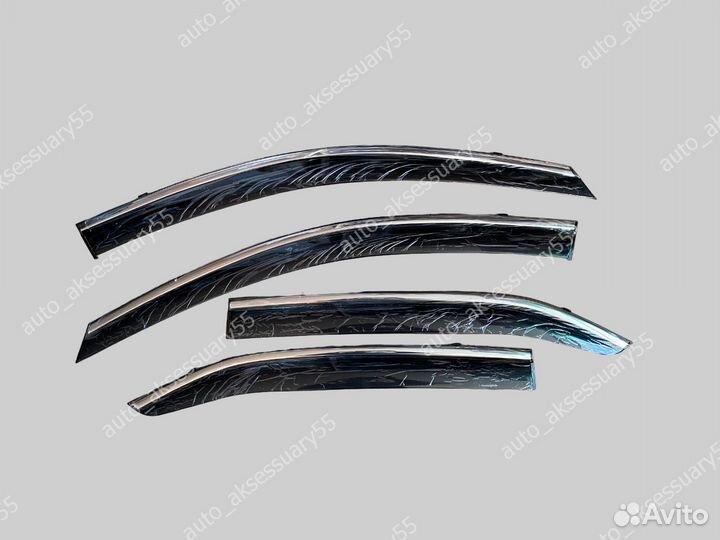 Ветровики Toyota Camry 40 2006 - 2011 нержавейка