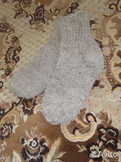 Носки ручной вязки шерстяные