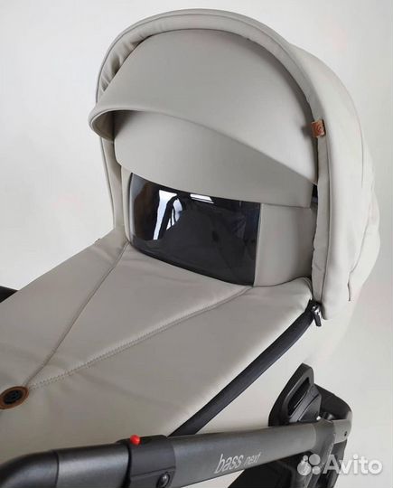 Коляска 2в1 Roan Bass Next эко-кожа св.серая