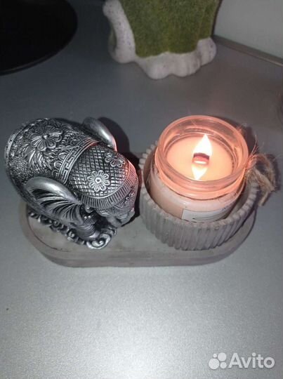 Набор свеча ароматическая на подставке со слоном