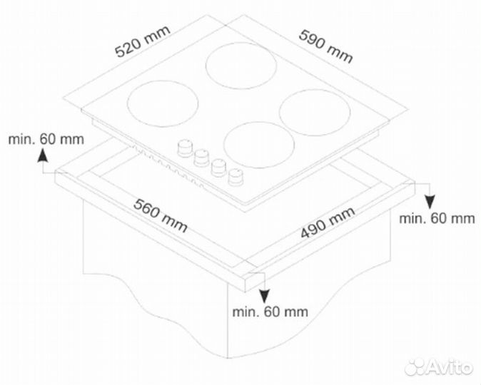 Варочная поверхность газ. simfer H60H41O522