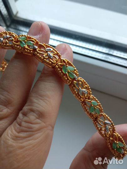 Серебряный браслет с натуральными камнями