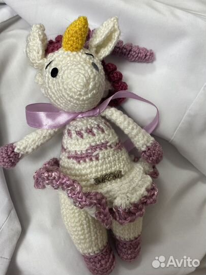 Вязаная игрушка Единорог