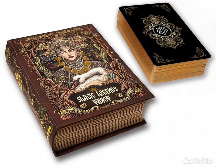 Карты Таро The Slavic Legends Tarot 12cm Gold, Taroteca / Славянские Легенды 12 см золотой срез 6381