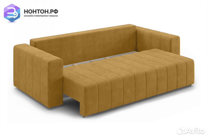 Диван еврокнижка Малибу горчичный