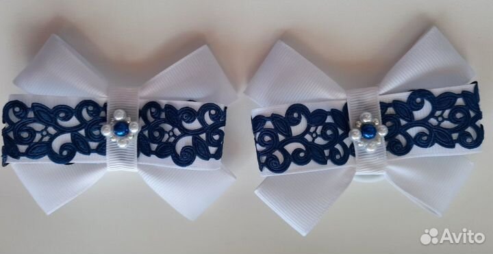 Бантики для волос ручной работы (2 шт)