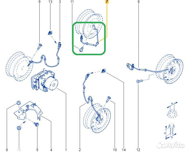 Датчик abs задний правый Renault Logan Stepway