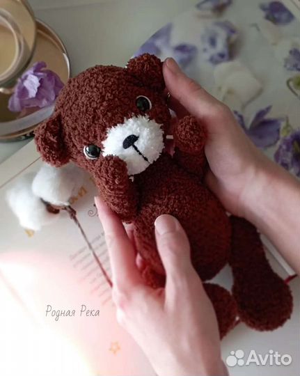 Игрушки вязаные: мишка, собачка, белый Умка, корги