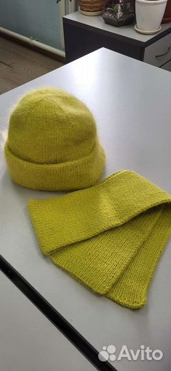 Комплект (шапка и шарф), пух норки