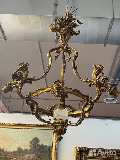 Люстра старинная бронза Франция