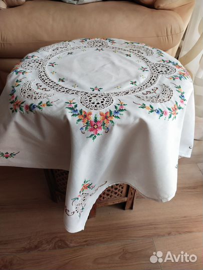 Скатерть вышивка немецкая роза Германия
