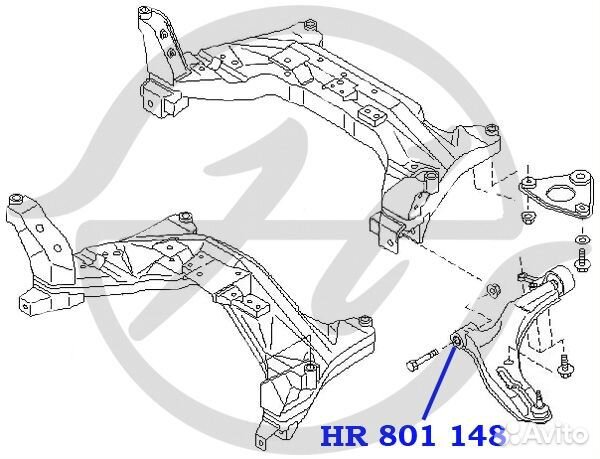 Сайлентблок нижн.рычага передн.передн. nissan pul