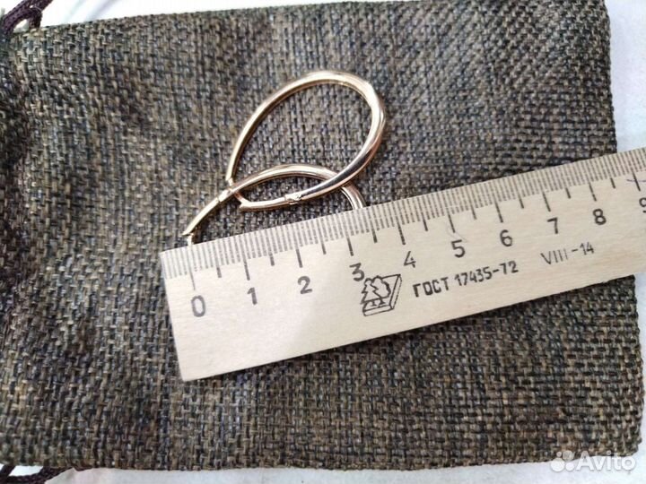 Серьги серебро 925, позолоченное, 5гр