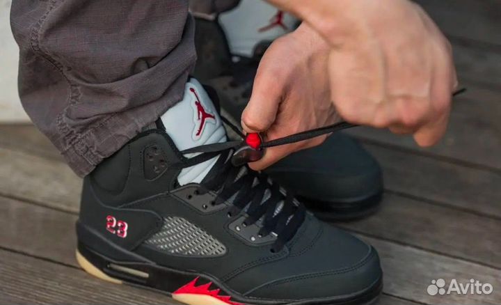 Nike air jordan 5 gore tex off noir