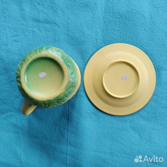 Кружка с блюдцем ручной работы с логотипом Липтон