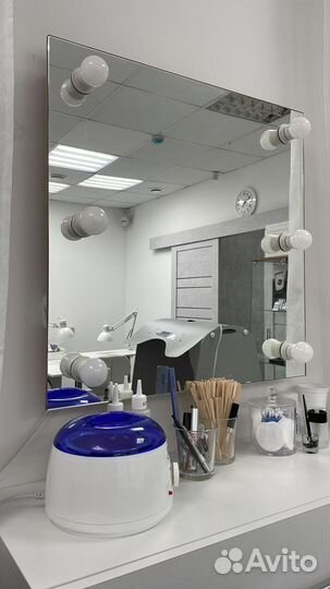 Гримерное зеркало с лампочками