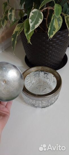 Сахарница советская.Мельхиор,хрусталь