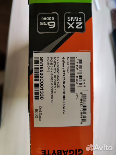 GeForce RTX 2060 windforce OC 6G