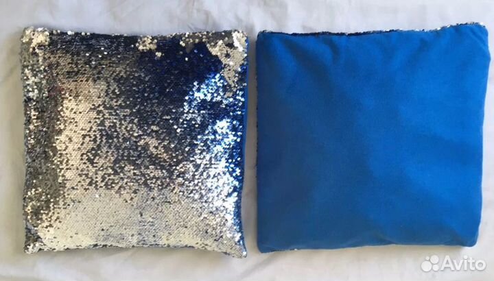 Декоративные подушки 4 шт, 2 синие,ikea хэмпдон