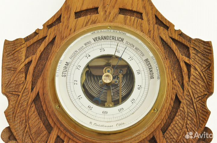 Старинные барометр + термометр Германия Модерн