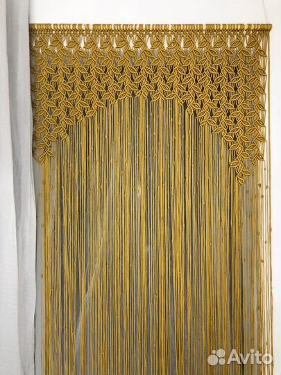 Макраме штора листья эко декор