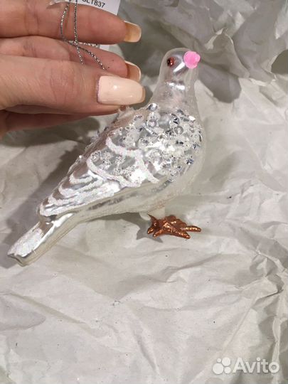 Птичка голубь стекло игрушка