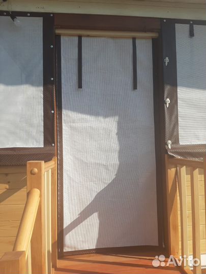 Шторы для беседок, дачных строений из белой сетки