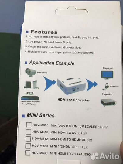 Преобразователь сигнала с hdmi на rca (тюльпаны)