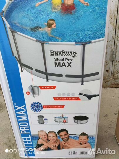 Бассейн каркасный Bestway 366 на 122, фильтр, лест