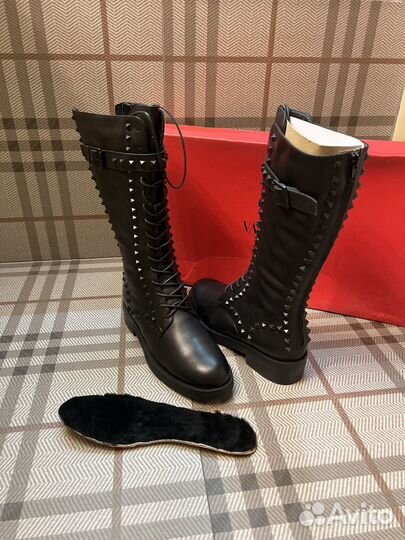 Valentino новые сапоги нат кожа зима