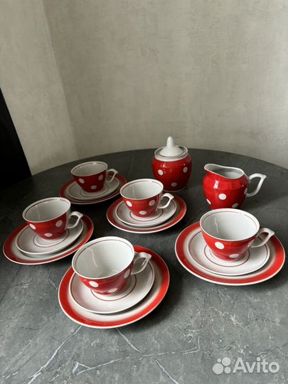 Новый чайный сервиз винтаж фарфор СССР