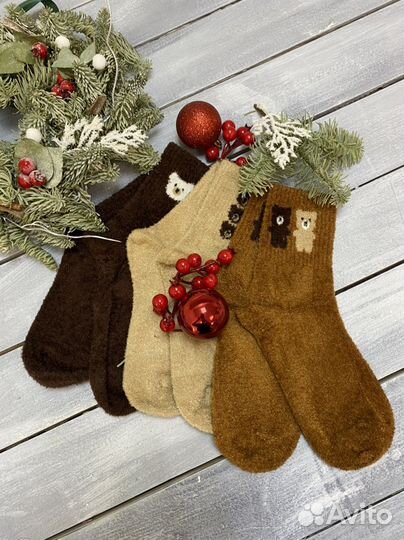 Теплые носочки с мишками