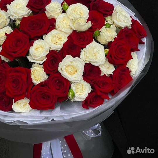 101 роза (70 см) / букет из 101 розы / цветы