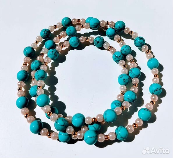 Бусы из имитации бирюзы