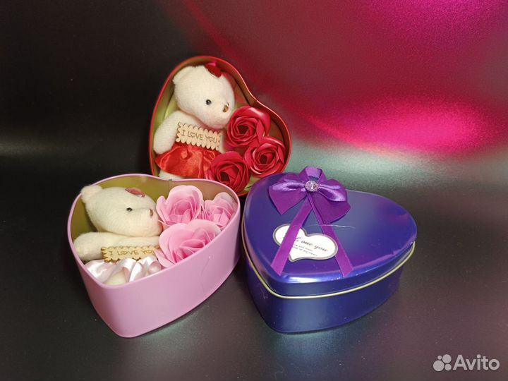 Подарочный набор Мишка и мыльные розы
