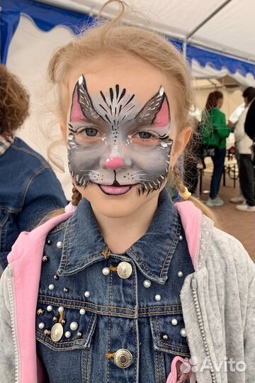 Аквагрим для детей, рисунки на лице, аквагример